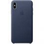 Originální Apple kožené pouzdro pro iPhone XS Max - půlnočně modrá