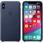 Originální Apple kožené pouzdro pro iPhone XS Max - půlnočně modrá