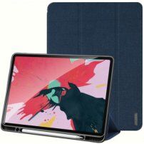 DUX DUCIS Domo pouzdro s prostorem na Apple Pencil a funkcí uspání pro iPad Pro 12,9" (2018-2022) - tmavě modré