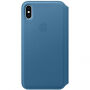 Originální Apple Folio kožené pouzdro pro iPhone XS Max - modrošedá