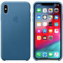 Originální Apple kožené pouzdro pro iPhone XS Max -modrošedá
