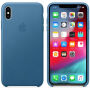 Originální Apple kožené pouzdro pro iPhone XS Max -modrošedá