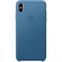Originální Apple kožené pouzdro pro iPhone XS Max -modrošedá