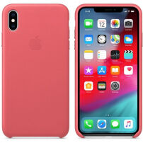 Originální Apple kožené pouzdro pro iPhone XS Max - pivoňkově růžová