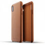 Mujjo Full Leather pouzdro pro iPhone XS Max - žlutohnědé