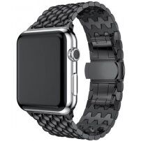 Elegantní ocelový nerezový řemínek pro Apple Watch 42mm / 41mm / 40mm / 38mm - černý