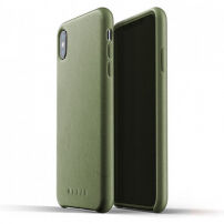 Mujjo Full Leather pouzdro pro iPhone XS Max - olivové
