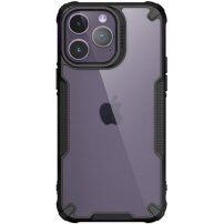 Transparentní kryt se zesílenými rohy pro iPhone 14 Pro Max - černý