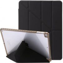 Pouzdro s transparentní zadní stranou a origami stojánkem pro iPad 9,7" (2017/2018) / Air 1 / 2 / Pro 9,7" - černé