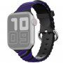 Propletený silikonový řemínek pro Apple Watch 42mm / 41mm / 40mm / 38mm - modročerný