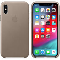 Originální Apple kožené pouzdro pro iPhone XS - kouřová