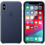 Originální Apple kožené pouzdro pro iPhone XS - půlnočně modrá