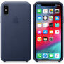 Originální Apple kožené pouzdro pro iPhone XS - půlnočně modrá