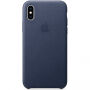 Originální Apple kožené pouzdro pro iPhone XS - půlnočně modrá