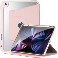 Otočné 360° pouzdro s prostorem na Apple Pencil pro iPad 10,2" (2019-2021) - růžové