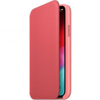 Originální Apple Folio kožené pouzdro pro iPhone XS - pivoňkově růžová
