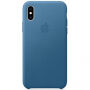 Originální Apple kožené pouzdro pro iPhone XS - modrošedá