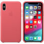 Originální Apple kožené pouzdro pro iPhone XS - pivoňkově růžová