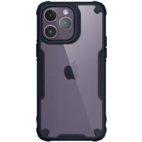 Transparentní kryt se zesílenými rohy pro iPhone 14 Pro Max - tmavě modrý