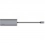 BELKIN 6v1 hub - slot na SD kartu / RJ45 / HDMI / USB-C / 2x USB-A na USB-C - stříbrný
