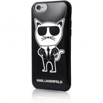 Karl Lagerfeld K-Team pouzdro pro iPhone 6 / 6S - černé s kocourem