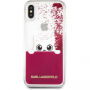 Karl Lagerfeld Peek a Boo Liquid Glitter pouzdro pro iPhone X - červené