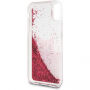 Karl Lagerfeld Peek a Boo Liquid Glitter pouzdro pro iPhone X - červené