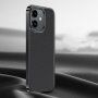 Kožený kryt s pokoveným rámečkem pro iPhone 12 / 12 Pro - černý