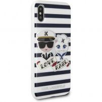 Karl Lagerfeld Sailor Stripes pouzdro iPhone X - černé