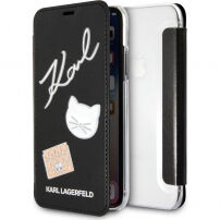 Karl Lagerfeld Pins Book pouzdro iPhone X - černé
