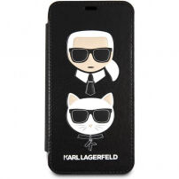 Karl Lagerfeld Karl and Choupette Book pouzdro pro iPhone X - černé