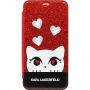 Karl Lagerfeld Valentines Choupette Book pouzdro pro iPhone X - červené