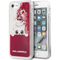Karl Lagerfeld Peek a Boo Glitter pouzdro pro iPhone SE (2020/2022) / 8 / 7 - červené