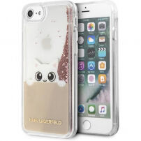 Karl Lagerfeld Peek and Boo Glitter pouzdro pro iPhone SE (2020/2022) / 8 / 7 - zlaté