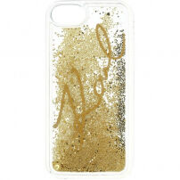Karl Lagerfeld Signature pouzdro Glitter pro iPhone SE (2020/2022) / 8 / 7 - zlaté