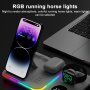 A82 3v1 skládací bezdrátový stojánek s podsvícením a hodinami pro iPhone / Apple Watch / AirPods - 15W - bílý