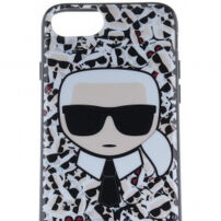 Karl Lagerfeld Karl Choupette Canvas pouzdro pro iPhone SE (2020/2022) / 8 / 7 - černé