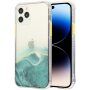 Mramorovaný kryt odolný proti poškrábání pro iPhone 14 Pro - tyrkysový