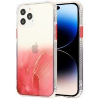Mramorovaný kryt odolný proti poškrábání pro iPhone 14 Pro - červený