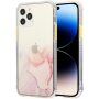 Mramorovaný kryt odolný proti poškrábání pro iPhone 14 Pro Max - růžový