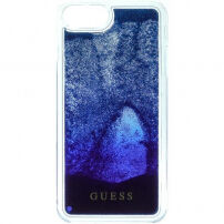 Guess Liquid Glitter kryt pro iPhone SE (2020/2022) / 8 / 7 - tmavě modrý