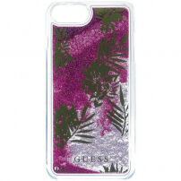 Guess Liquid Glitter kryt pro iPhone SE (2020/2022) / 8 / 7 - růžový s palmou