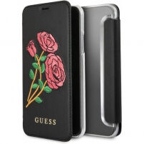 Guess Flower Desire Book pouzdro pro iPhone SE (2020/2022) / 8 / 7 - černé