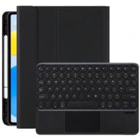 Pouzdro s klávesnicí s kulatými klávesami, touchpadem a prostorem na Apple Pencil pro iPad 10,9" (2022) / 11" (2025) - černé