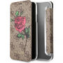 Guess 4G Flower Desire Book pouzdro pro iPhone X - hnědé