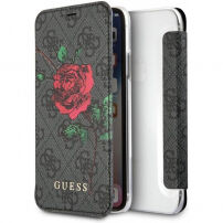 Guess 4G Flower Desire Book pouzdro pro iPhone X - šedé