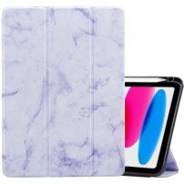 Mramorové pouzdro s prostorem na Apple Pencil pro iPad 10,9" (2022) / 11" (2025) - fialové