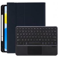 Pouzdro s klávesnicí s kulatými klávesami, touchpadem a prostorem na Apple Pencil pro iPad 10,9" (2022) / 11" (2025) - tmavě modré