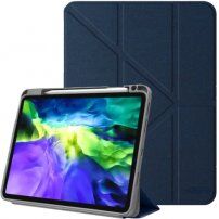 MUTURAL pouzdro s origami stojánkem a prostorem na Apple Pencil pro iPad 10,9" (2022) / 11" (2025) - tmavě modré