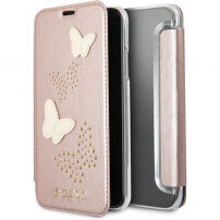 Guess Studs and Sparkle Book pouzdro pro iPhone X - růžovozlaté
